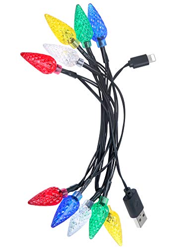 LED noel ışık telefon şarj kablosu USB şarj kablosu hediye için telefon 13/12/11 Pro/XS/XS Max/XR/X/8 artı/ 8/7 artı/7
