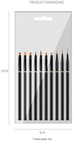 BHVXW 10 ADET Tırnak Fırçası Siyah Metalik Çubuk Kristal Narin Detay Tasarım Çizim Boyama Dayanıklı Tırnak Sanat Kalem