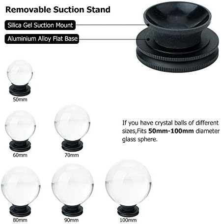 Standı ile Fotoğraf Kristal Top, K9 Cam Lens Topu Kese ile 80mm Çap, Silika Jel Emiş Montajlı Alüminyum Alaşımlı Düz