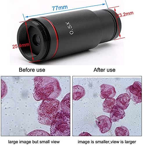YUXİwang Mikroskop 0.5 X C Montaj Mikroskop Adaptörü 23.2 mm Elektronik Mercek Azaltma Lens 0.5 X Mikroskop Röle Lens
