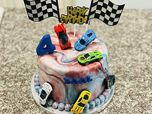 Araba Yarışı Kek Dekorasyon Araba Yarışı Parti Malzemeleri Araba Yarışı Doğum Günü Pastası Dekorasyon Araba Yarışı