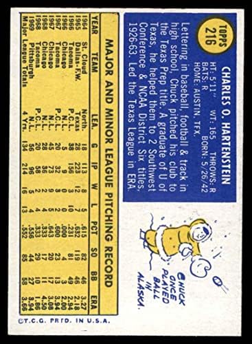 1970 Topps 216 Chuck Hartenstein Pittsburgh Korsanları (Beyzbol Kartı) NM + Korsanlar