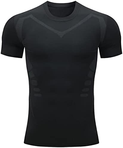 Bmısegm Yaz T Shirt Erkekler için Erkekler Sıkıştırma Gömlek Erkekler Kısa Kollu Taban Katmanı Atletik Fanila Büyük