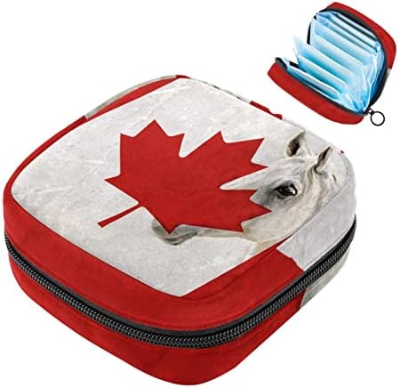 Temizlik peçeteleri saklama çantası, Dönem Çantası, Hijyenik Ped Çantası, Küçük Makyaj Çantası, Beyaz At Kanada Bayrağı