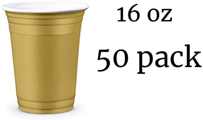 Pembe Bardaklar-50 Paket-Etkinlikler ve Partiler için 16 Oz Tek Kullanımlık Plastik Parti Bardakları