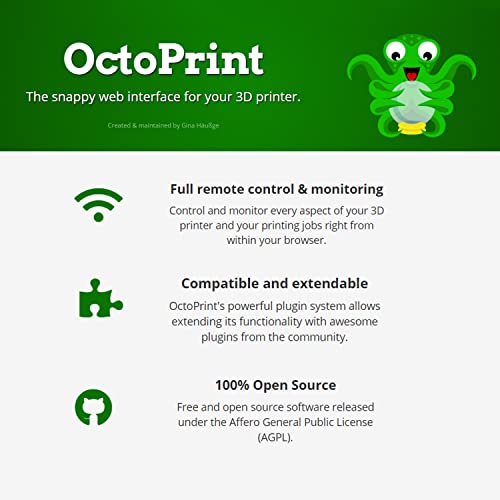 OctoPrint 3D Yazıcı Uzaktan Kumanda Web Sunucusu Sistemi Ön Flash Kart ve İç 1.75 mm Zeytin Yeşili PLA PRO (PLA+)