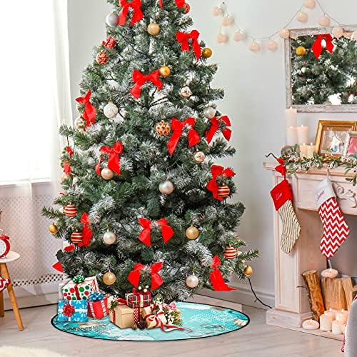 Teal Gül Turkuaz Noel Ağacı Mat Su Geçirmez Ağacı Standı Tepsi Mat Halı Altında Noel Ağacı Aksesuar için Noel Tatil