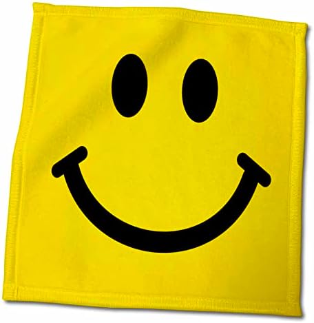 3dRose-InspirationzStore Gülen Yüz Koleksiyonu-Sarı Gülen yüz-Mutlu Gülen Çizgi Film-60'lar Neşeli Neşeli Parlak-Havlular