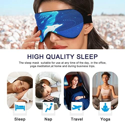 Unisex Uyku Göz Maskesi Mavi-Yıldızlı-Mermaid-Yunuslar Gece Uyku Maskesi Rahat Göz Uyku Gölge Kapak