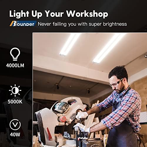 BBOUNDER 14 Paket Bağlanabilir LED Yardımcı Mağaza ışığı, 4 FT, Garaj için 48 inç Fikstür, 40W Eşdeğer 250W, 5000K