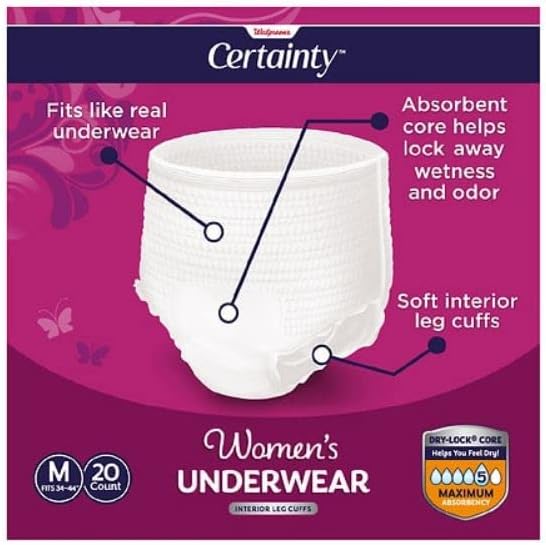 Walgreens Certain Kadın İç Çamaşırı, Maksimum Emicilik Ortamı 20,0 adet