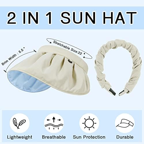 Güneşlikler Kadınlar için UV Koruma Geniş Ağızlı Paketlenebilir Yaz plaj şapkaları Katlanabilir Kabuk Şapka Roll-up