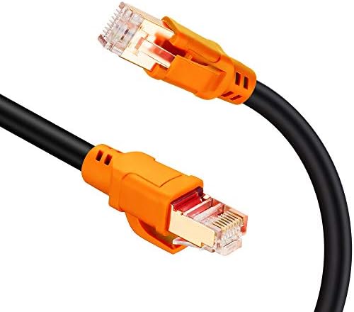 NC XQİN Kedi 8 Ethernet Kablosu 75 ft Cat8 26AWG RJ45 Ağ yama kablosu 40 Gpbs/2000 MHz LAN Tel kablo kordonu Korumalı