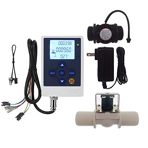 DİJİTAL Su Akış Kontrol Ölçer lcd ekran Denetleyici+G1 Su Akış Hall Etkisi Sensörü Akış Ölçer 1-60L / dak + G1 Solenoid