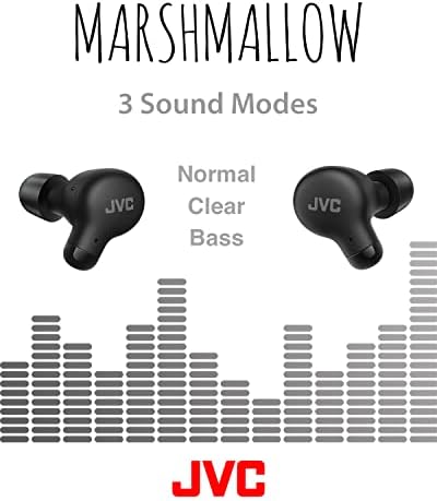 JVC Yeni Marshmallow Gerçek Kablosuz Kulaklıklar Kulaklıklar, Uzun Pil Ömrü (28 Saate Kadar), Bellek Köpüğü Kulaklıklar