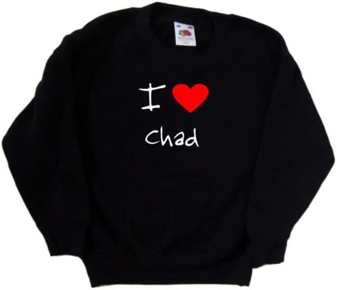 Kalbi Seviyorum Chad Siyah Çocuk Sweatshirt