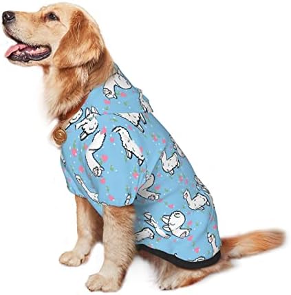 Büyük Köpek Hoodie Komik Alpaka Aşk Kalp Evcil Hayvan Giysileri Kazak Şapka ile Yumuşak Kedi Kıyafet Ceket Orta