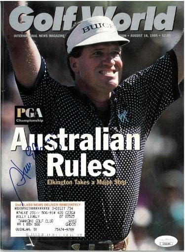 Steve Elkington imzalı Golf Dünyası Tam Dergisi 18 Ağustos 1995-JSA EE63305-İmzalı Golf Dergileri