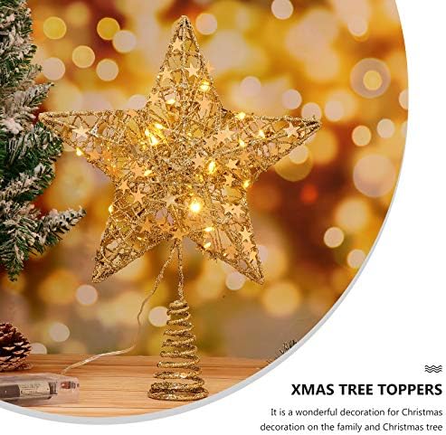 1 Adet Noel Ağacı Topper Dekor Yıldız Dekor Prop İçi Boş Yıldız Pil Olmadan Noel Süslemeleri Hediyeler Süsler