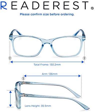 Readerest mavi ışık engelleme okuma gözlüğü (allık ve açık mavi, 1.00 Büyütme) Bilgisayar gözlükleri, erkekler ve