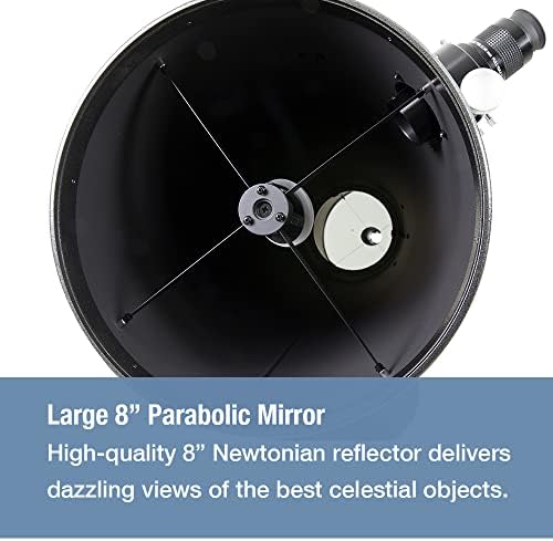 Zhumell-8 inç Dobsonian Reflektörlü Teleskop – Net, Parlak Görüntüler için Geniş Diyafram Açıklığı-Kolay Taşıma için