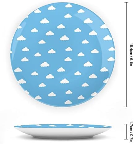 Beyaz Bulutlar Mavi Gökyüzü Komik Kemik Çini Dekoratif Levha Yuvarlak seramik Tabaklar Zanaat Ev Ofis duvar Dekorasyonu