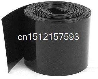 Vidalı 70mm / 44mm PVC ısı Shrink boru sarma siyah 10m 33ft 18650 Piller için