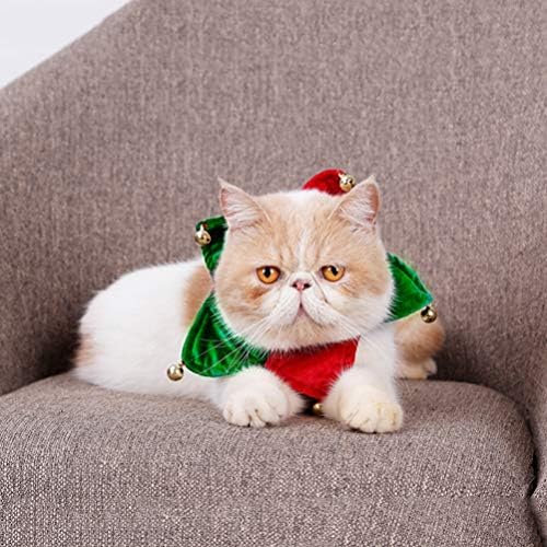 ISMARLAMA Noel Köpek Eşarp 1 Adet Noel Pet Eşarp Jingling Bell Atkısı Kedi Yavrusu Üçgen Boyun eşarbı Kedi Köpek Noel