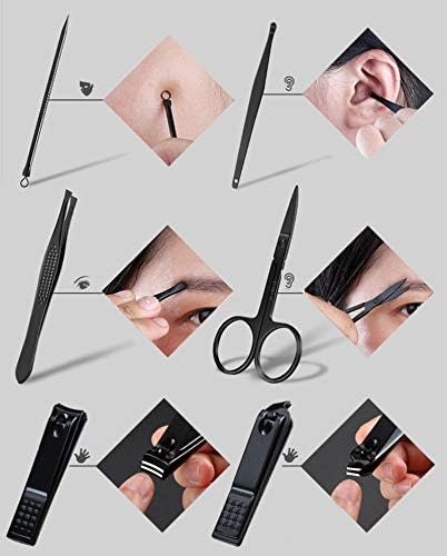 SOUMIX 18 in 1 Nail Art Manikür pedikür aletleri Seti Makas Cımbız kulak temizleme çubuğu Yardımcı Ayak Tırnak Makası