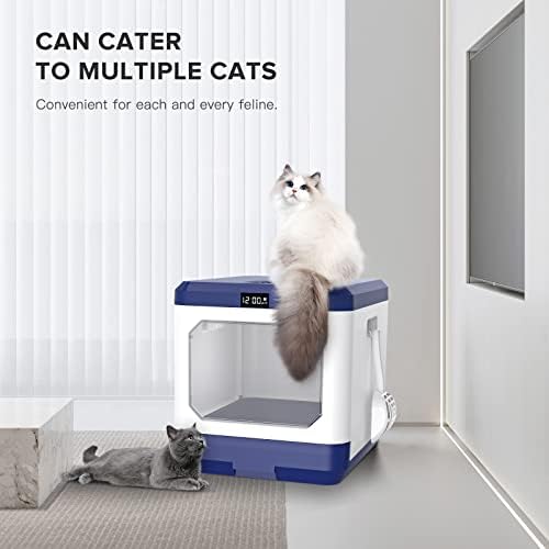 Otomatik Koku Gidericili Kedi Kumu Kutusu, Büyük ve Çoklu Kediler için Kapaklı Kapalı Kedi Kumu Kutusu,İç Mekan Kedileri