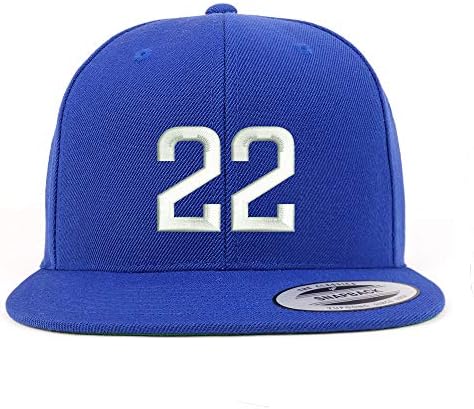 Trendy Giyim Mağazası Numarası 22 işlemeli Snapback Flatbill Beyzbol Şapkası