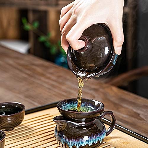 SJYDQ Seyahat çay seti Seramik Sır Demlik Çay Fincanı Gaiwan Porselen çay seti Isıtıcılar Teaware Setleri Drinkware