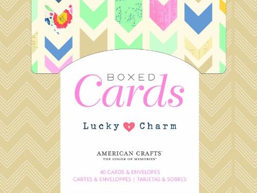 Amerikan El Sanatları Kutulu Kart Setleri Scrapbooking için, 40 Kartları / 40 Beyaz Zarflar, Sevgili Lizzy Şanslı