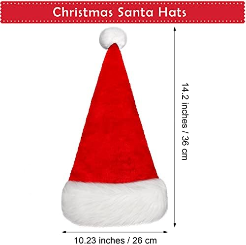 MCEAST 3 Paket Noel Noel Baba Şapkaları Kadife Noel Baba Şapkaları Klasik Noel Tatil Şapkaları Noel Yeni Yıl Şenlikli