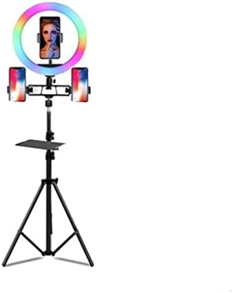 LMMDDP 10 RGB Selfie halka ışık daire LED dolgu ışığı kısılabilir lamba Video Trepied makyaj Fotoğrafçılığı uzaktan