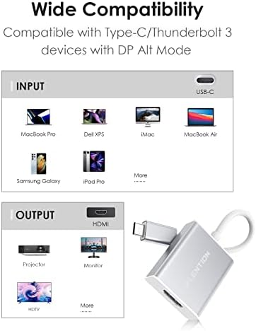 LENTİON USB-C'den HDMI Adaptörüne (4K 30Hz) USB-C'den DisplayPort Kablosuna