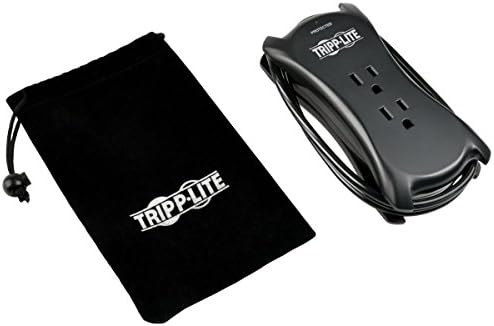 Tripp Lite 3 Çıkışlı Taşınabilir Aşırı Gerilim Koruyucu Güç Şeridi, 18 inç Kablo, 2 USB ve 25.000 $Sigorta (TRAVELER3USB)