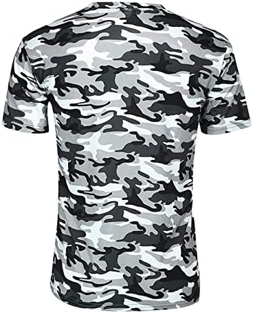 DGHM-JLMY erkek Kamuflaj Rahat kısa kollu tişört Moda Rahat İnce Camo Baskılı Üst Kas spor tişört Gömlek