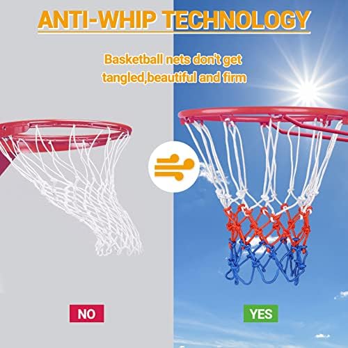 Ultra Ağır basketbol potası ağı Değiştirme-Tüm Hava Koşullarına Dayanıklı Kırbaç, Standart İç veya Dış Mekan Jantlarına