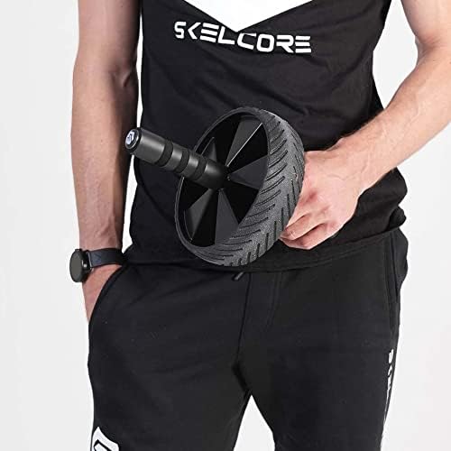 Skelcore Ab Tekerlek Silindiri - Kaymaz Köpük Kulplu Abs için Egzersiz Tekerlekleri Taşınabilir Fitness Ekipmanları