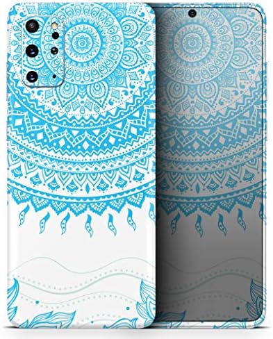 Tasarım Skinz Parlak Mavi Daire Mandala v3 Koruyucu Vinil Çıkartması Wrap Cilt Kapak Samsung Galaxy S20 ile uyumlu