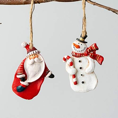 ABOOFAN 2 ADET Retro Santa Kardan Adam Kolye Noel Ağacı Kolye Dekor (Rastgele Tarzı Renk) Parti İyilik
