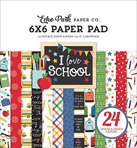 Echo Park Kağıt Şirketi Okulu Seviyorum 6x6 Ped Kağıdı