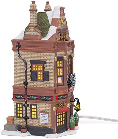 Bölüm 56 Dickens Village Eleven Pipers Piping Shop Işıklı Bina, 8,54 inç, Çok Renkli