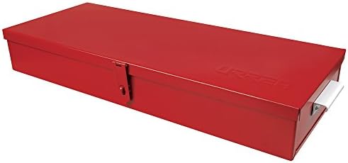 URREA Metal Alet Kutusu-23.6 x 9.3 x 3.6 Alet Saklama/Organizasyon Kutusu 24 Gauge İnşaat ve Dayanıklı Kırmızı Kaplama