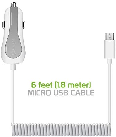 4 Ayak Mikro USB Kablosu ile Cellet Mikro USB Araç Şarj Cihazı, Ekstra USB Araç Şarj Cihazı ile 2.4 Amp
